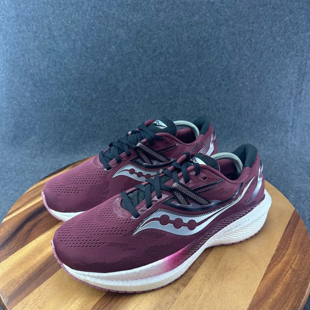 Saucony Triumph 20 Running Shoes Womens 11 W Wide Burgundy PWRRUN+ S10760-21 - Picture 6 of 13